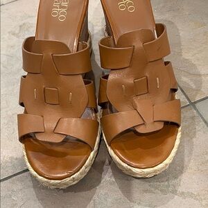Franco Sarto Brown Wedge Sandals